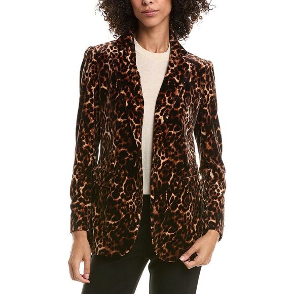 Anne Klein Womens  Velvet Blazer, Brown - Picture 1 of 3